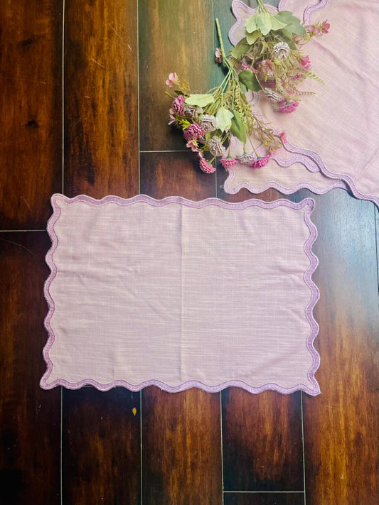 Lilac Ripple Linen Place Mats